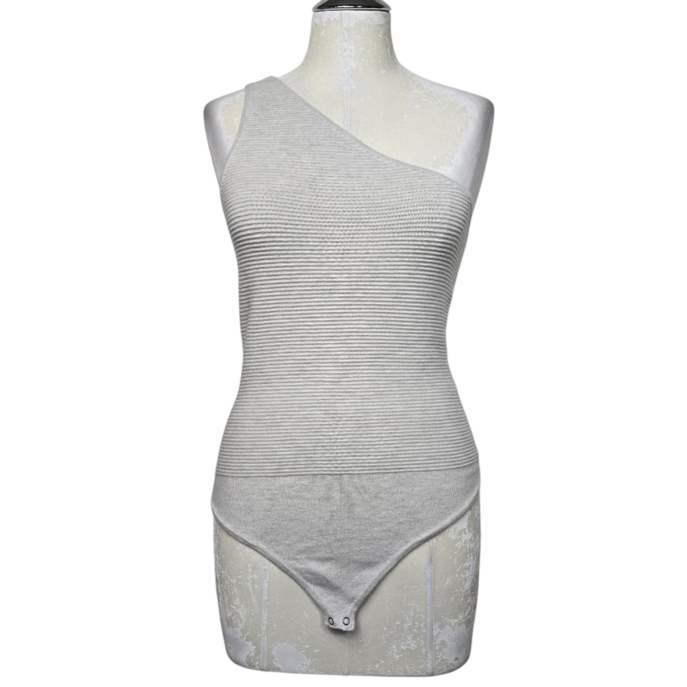 Abercrombie & Fitch Ribbed One Shoulder Thong Bodysuit S